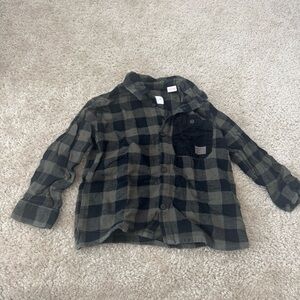 Zara Boys Plaid Button-Up Shirt with Contrasting Pocket Size: 3-4